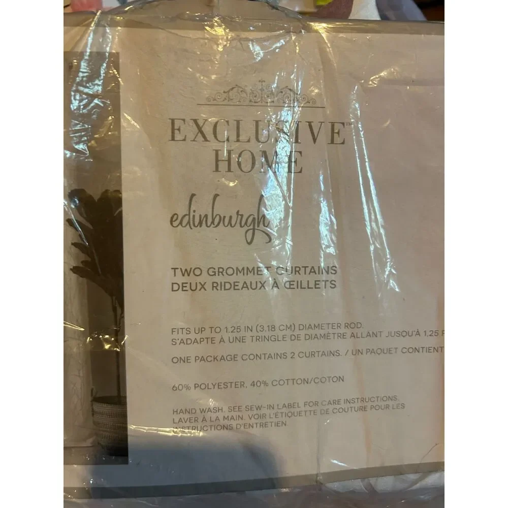 Exclusive Home Edinburgh Sheer Branch Curtains 52x96 – 2 Panels – Winter White